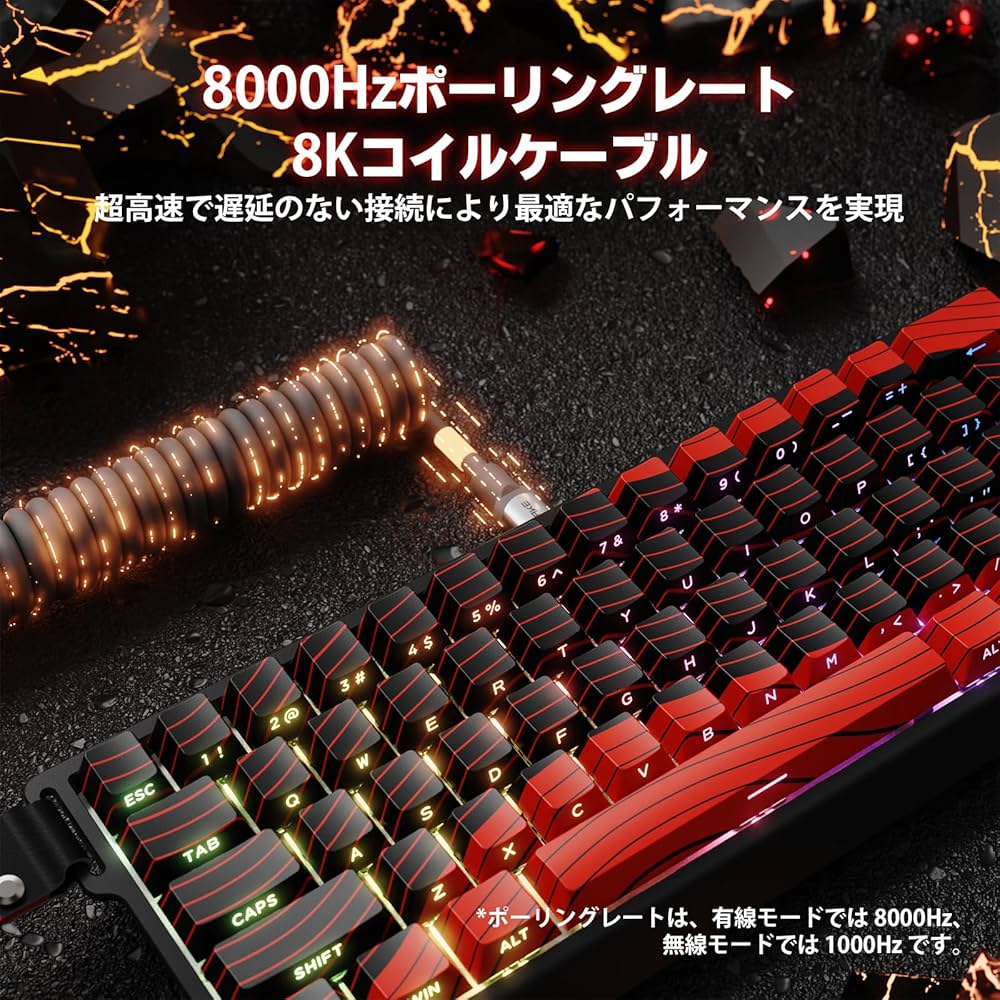 MAMBASNAKE X60HE ラピットトリガー ゲーミングキーボード 磁気式 Amazon.com: MAMBASNAKE X60 HE 60% Rapid Trigger Wireless